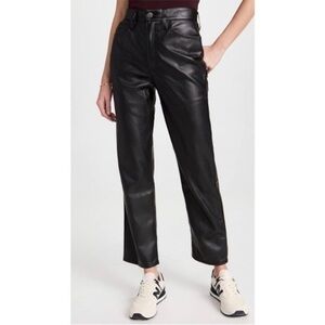 NWT Madewell The Perfect Vintage Straight Jean: Faux Leather Edition